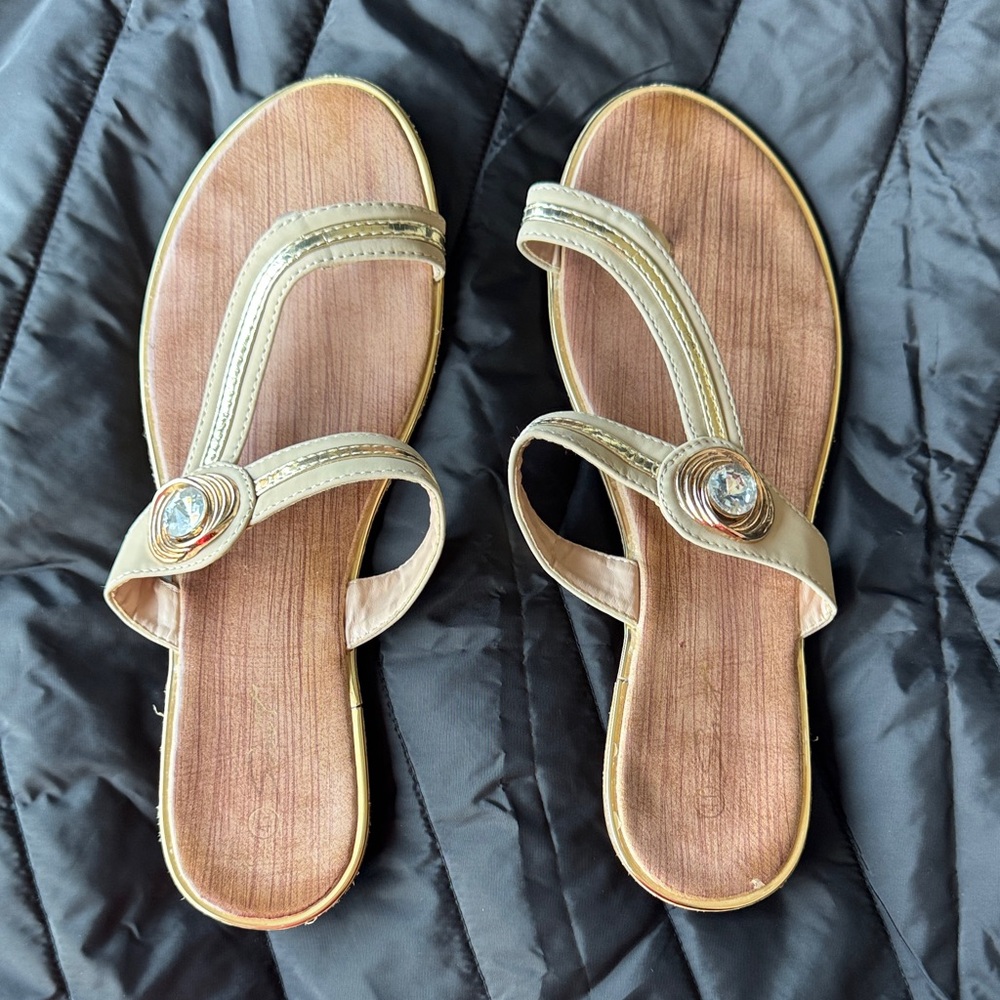 Embellished SMT Sandals with Gemstones